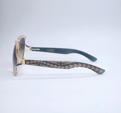 Nesian Womens Round shades - (Gradient Brown)