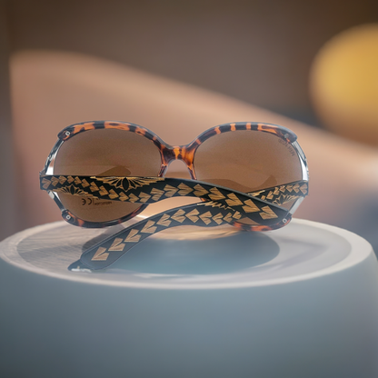 Nesian Womens Round Shades (Leopard)